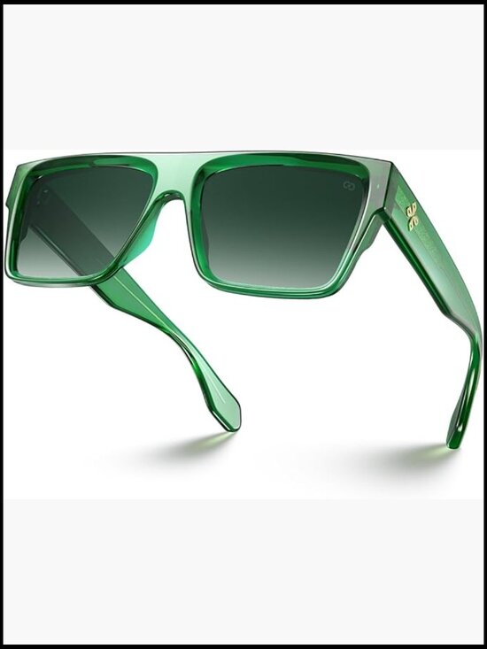 Oversized Square Flat Top Sunglasses UV400 Protection Plastic Frame main image 5